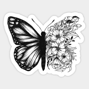 Butterfly and Flowers Sticker